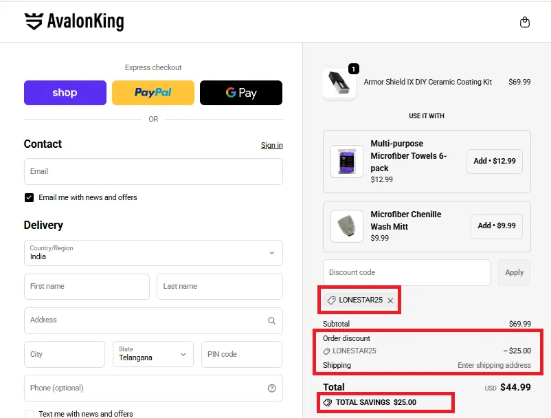 Avalonking 5% OFF Coupon Code